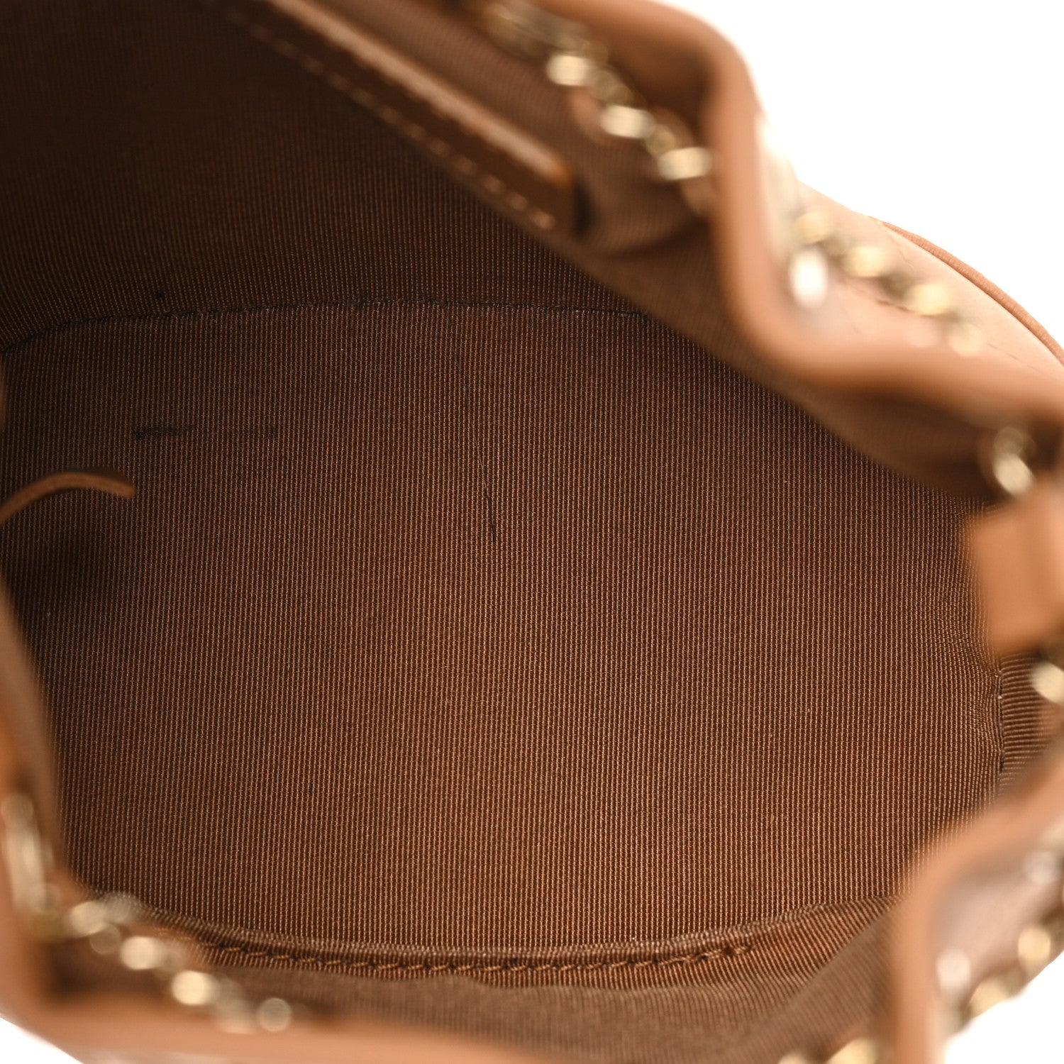 Chanel Calfskin Stitched Chain Bucket Bag Camel 5 of 18