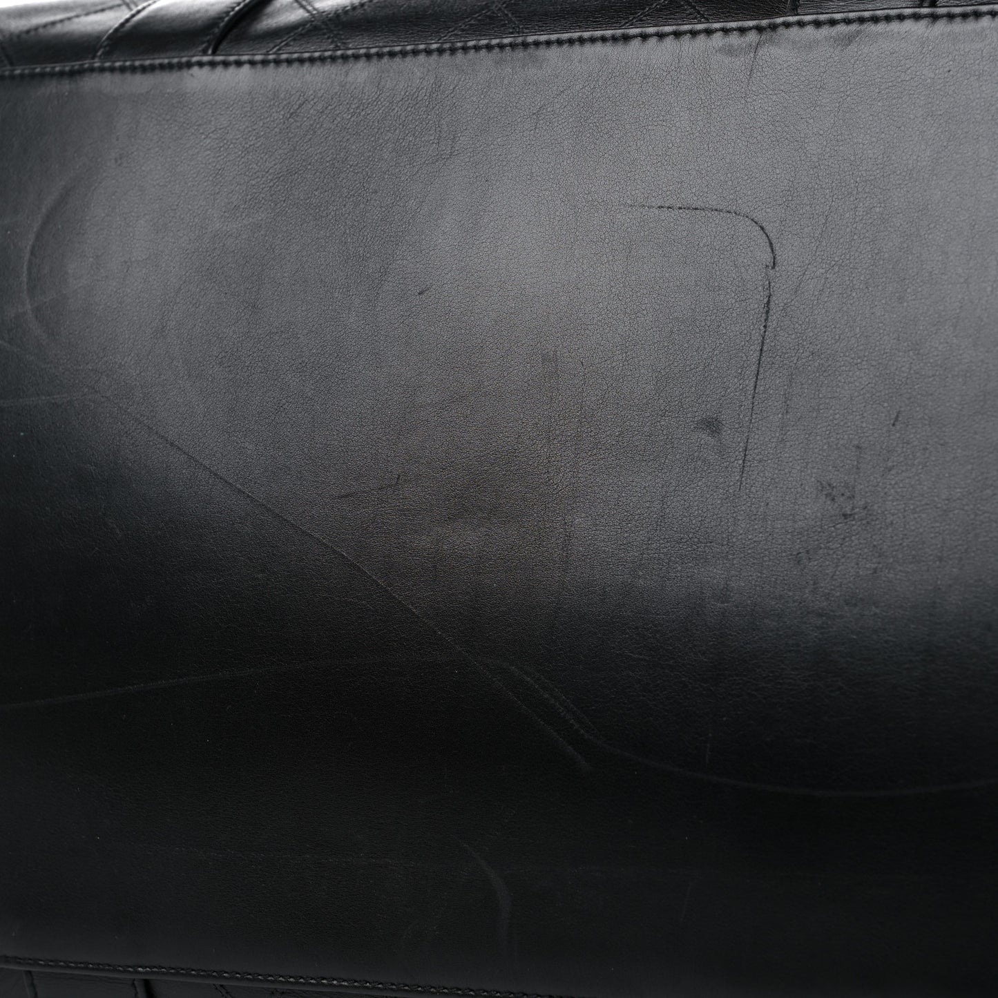 Calfskin Stitched Duffel Bag Black