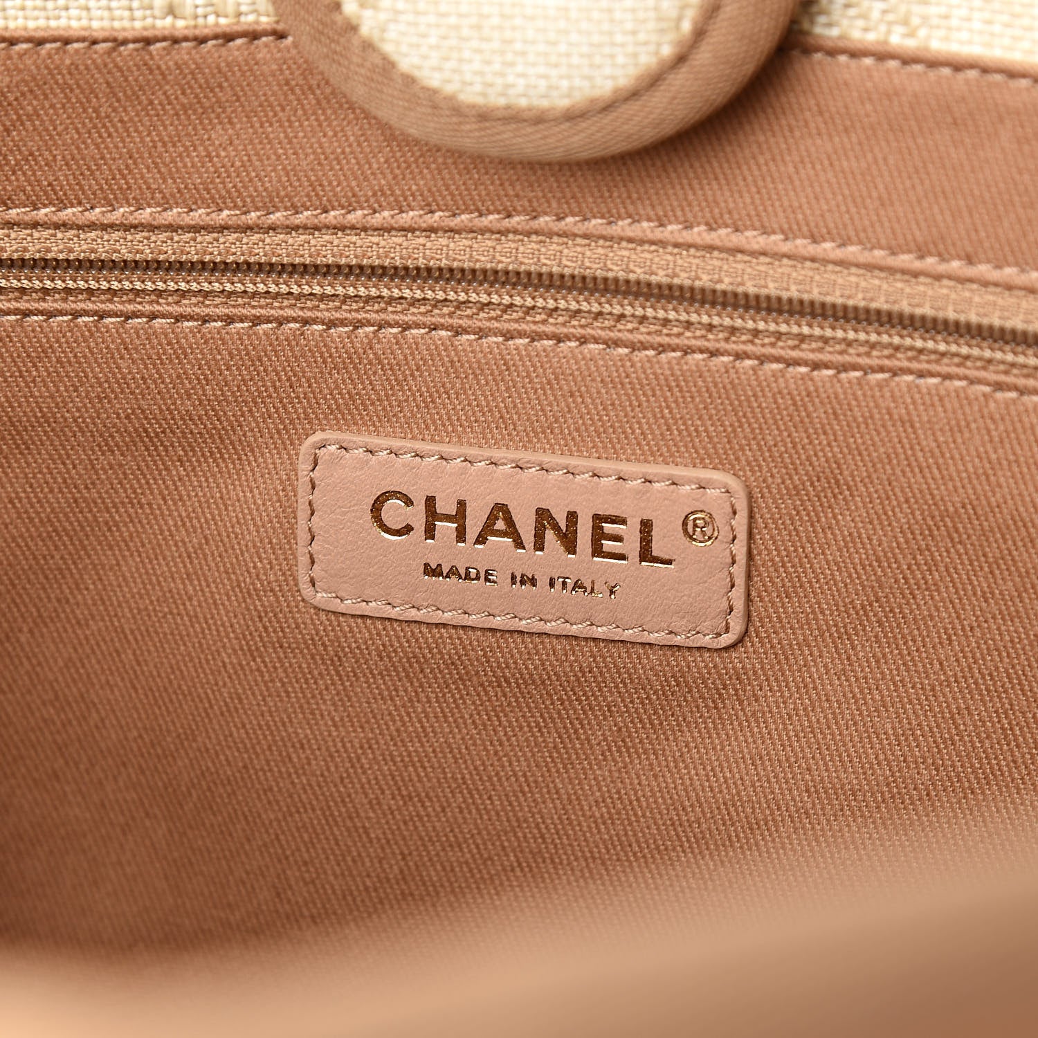 Chanel Straw Raffia Calfskin Striped Small Deauville Tote Beige 6 of 11