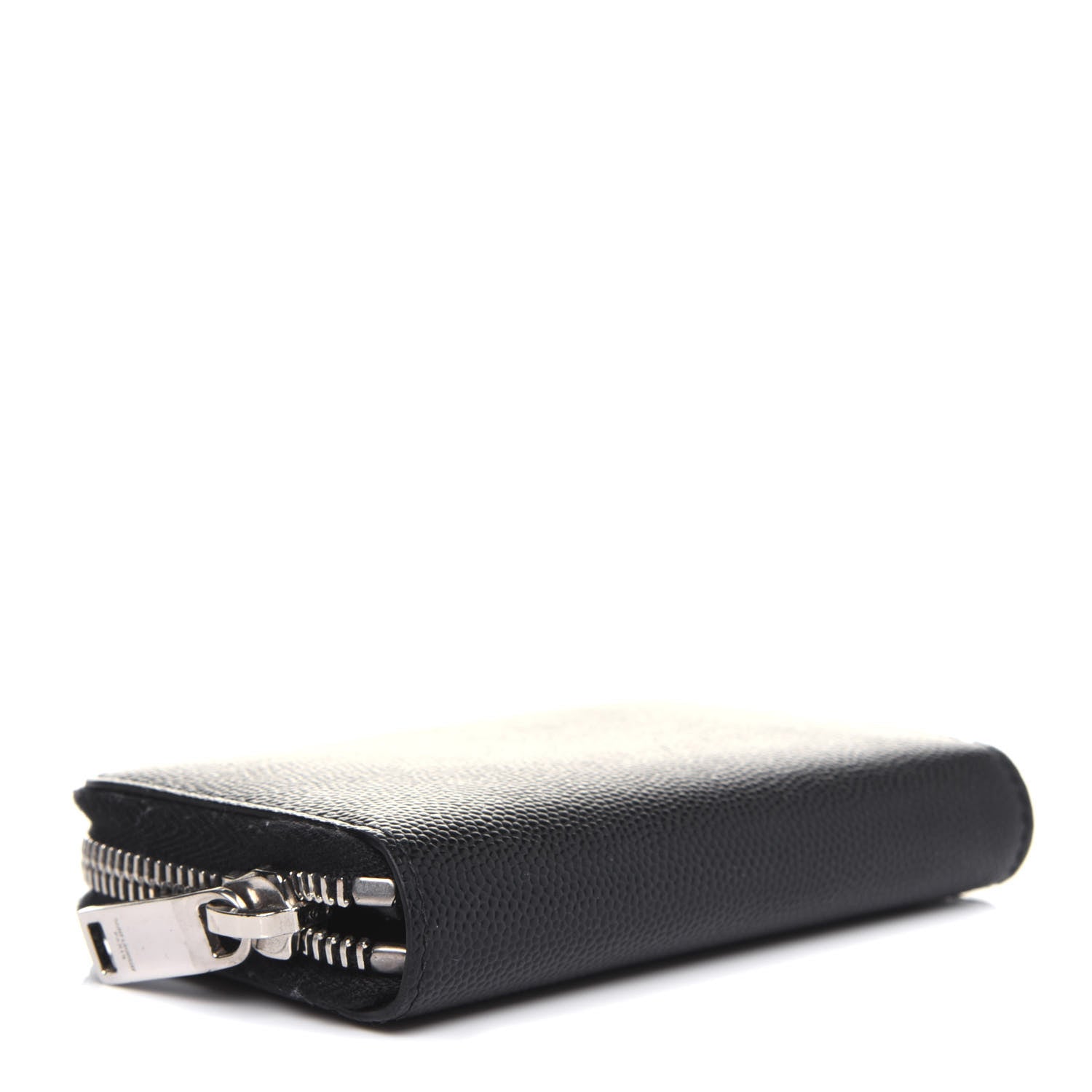 Saint Laurent Grain De Poudre Zip Around Card Holder Black 4 of 13