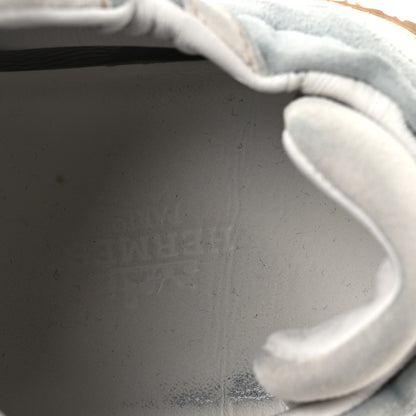 Hermes Suede Goatskin Jet Sneakers 38 Gris Nuage White 9 of 18