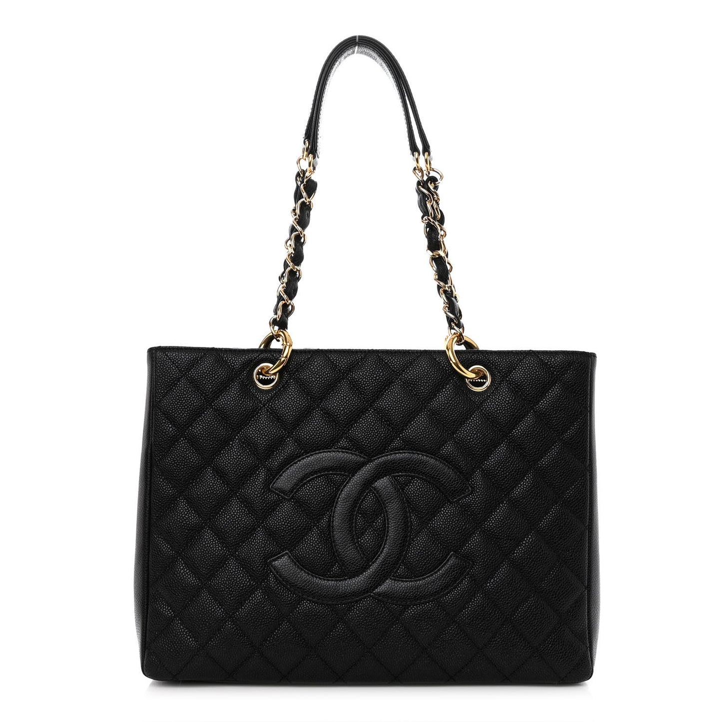 Caviar Quilted Grand Shopping Tote GST Black