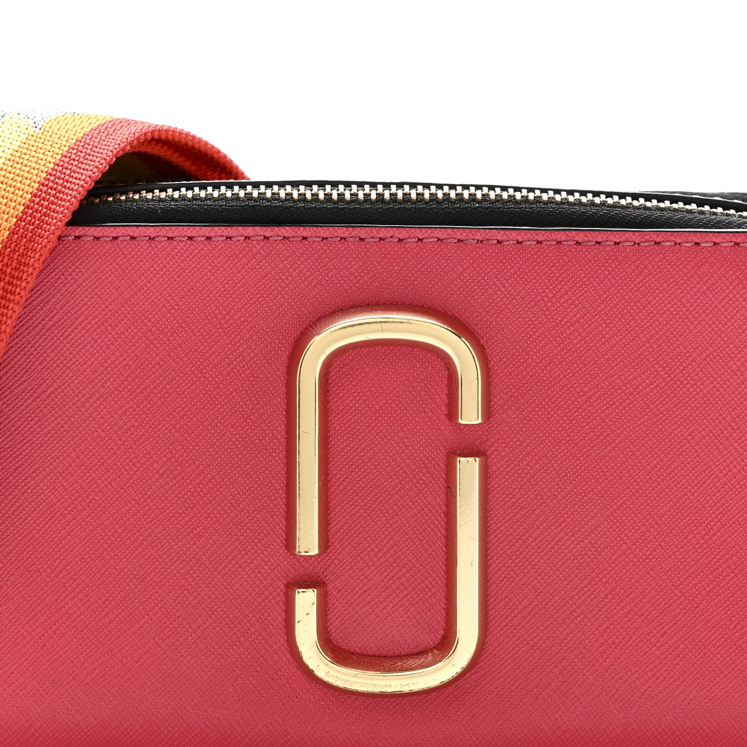 Marc Jacobs Saffiano Rainbow Strap Color Block Small Snapshot Camera Bag Pink Multicolor 7 of 9