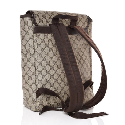 Gucci GG Supreme Monogram Medium Single Buckle Rucksack Backpack Beige Ebony Brown 3 of 8