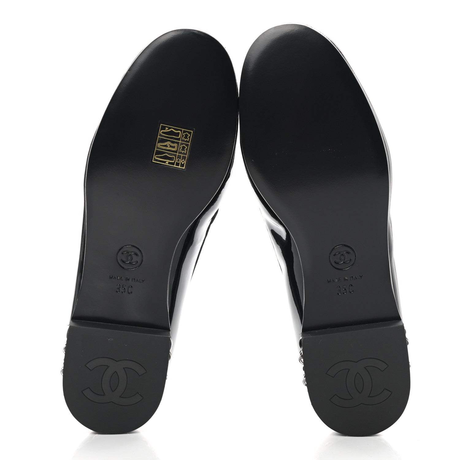 Chanel Patent CC Chain Loafers 35 Black 5 of 9