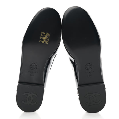 Chanel Patent CC Chain Loafers 35 Black 5 of 9