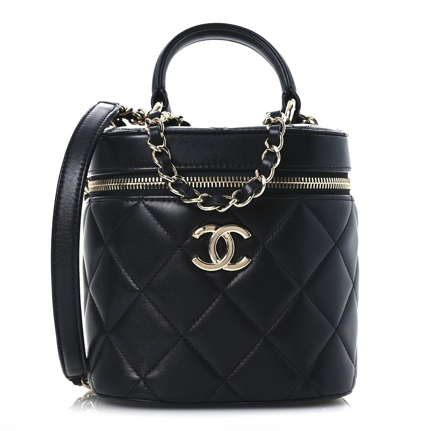 Chanel Lambskin Quilted Trendy Vanity Case Black 1 of 12