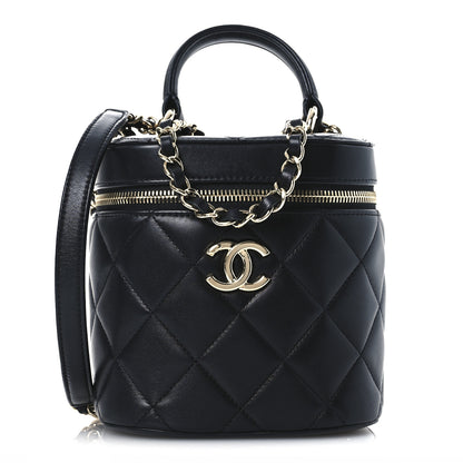Chanel Lambskin Quilted Trendy Vanity Case Black 1 of 12