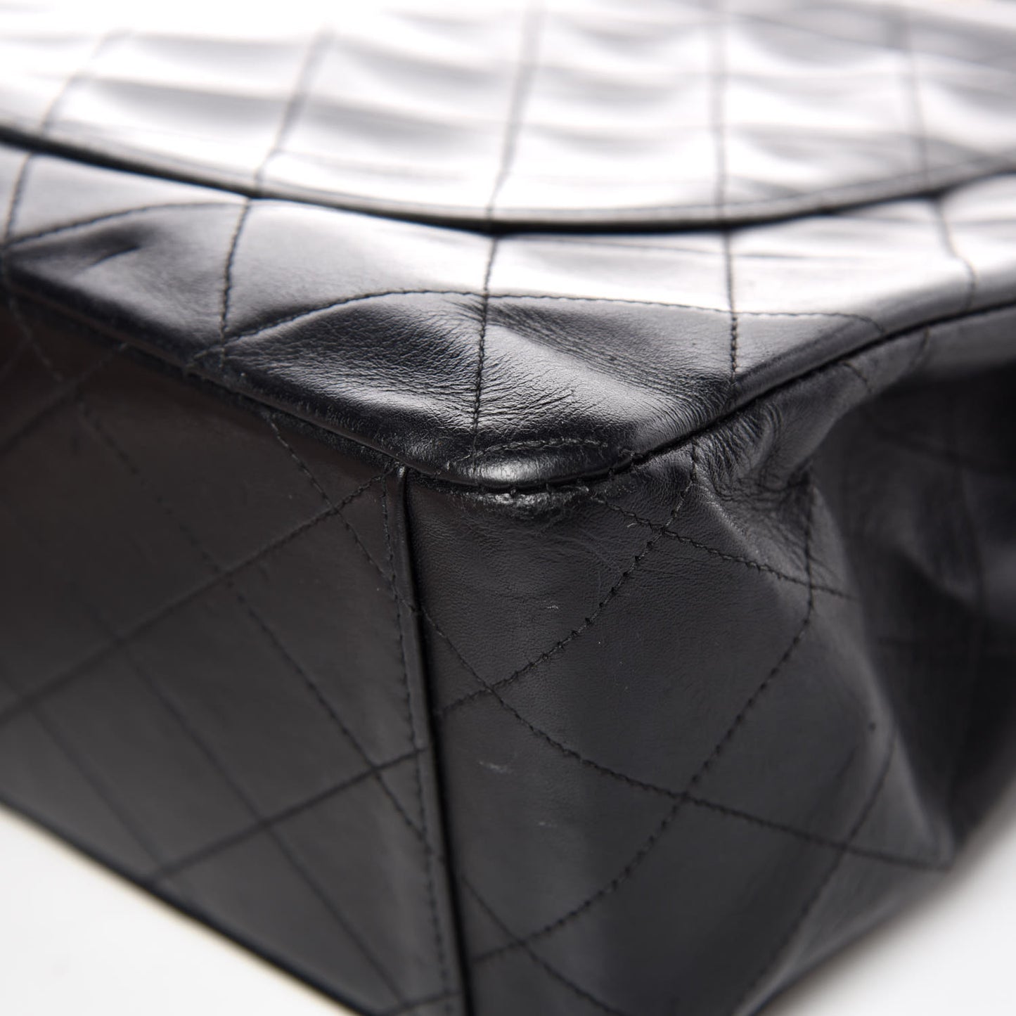 Lambskin Quilted XL Jumbo Single Flap Black