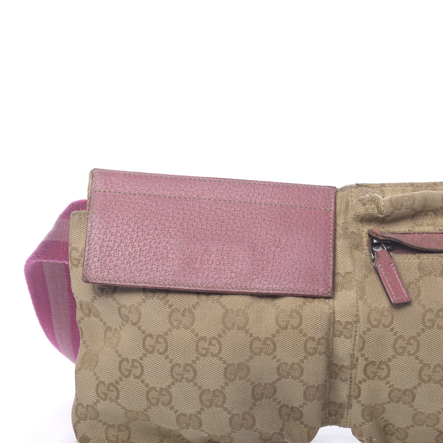 Gucci GG Monogram Web Double Pocket Belt Bag Pink 19 of 19