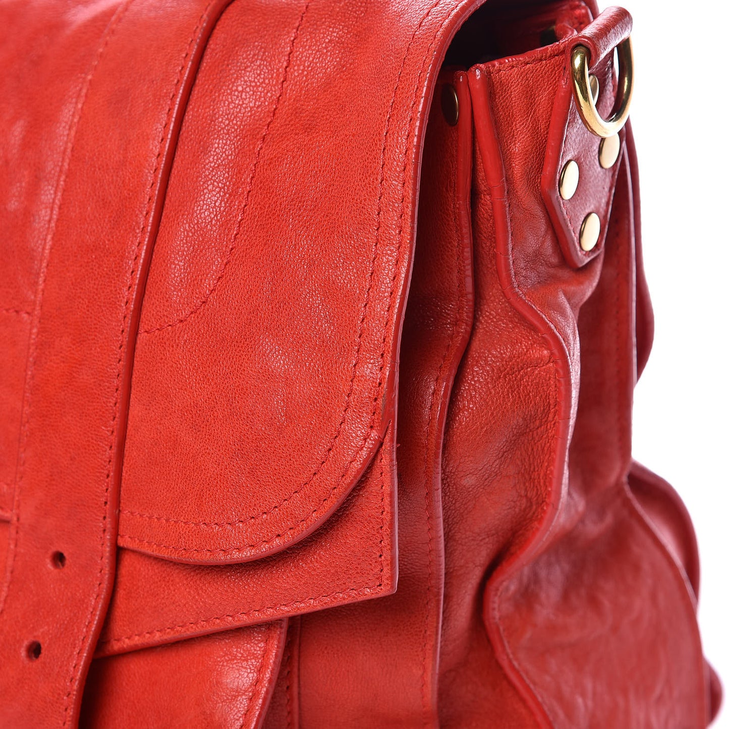Lambskin PS1 Large Satchel Lipstick Red
