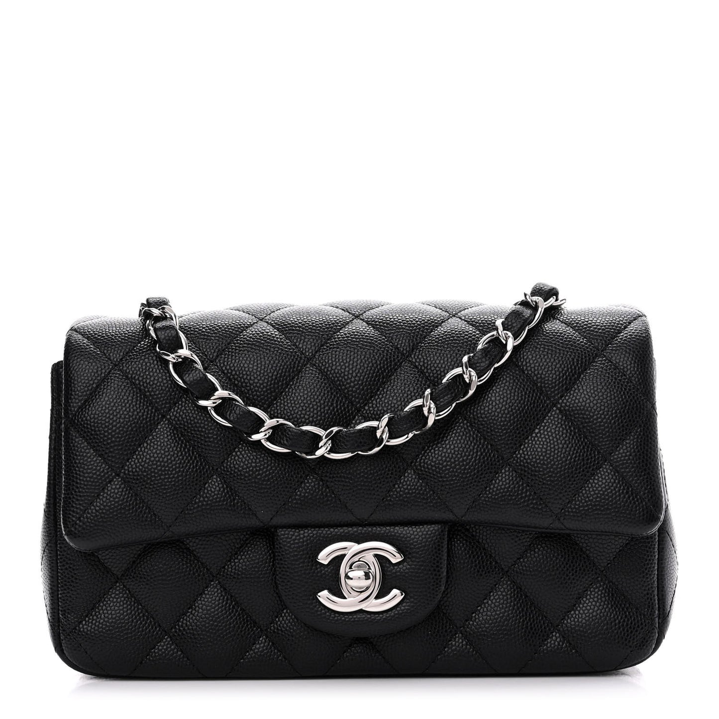 Caviar Quilted Mini Rectangular Flap Black