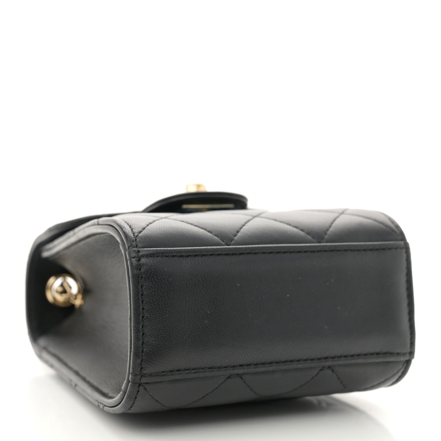 Chanel Lambskin Quilted Extra Mini Wallet On Chain WOC Black 4 of 11