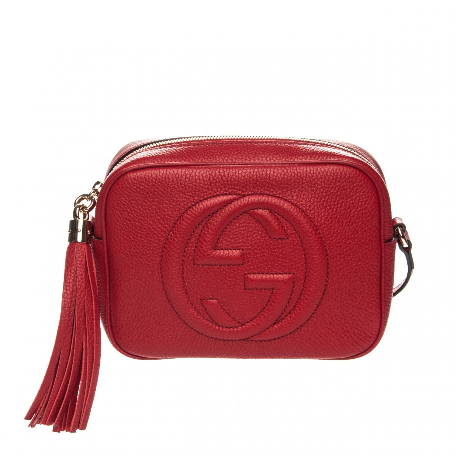 Gucci Pebbled Calfskin Small Soho Disco Bag Tabasco Red 1 of 7