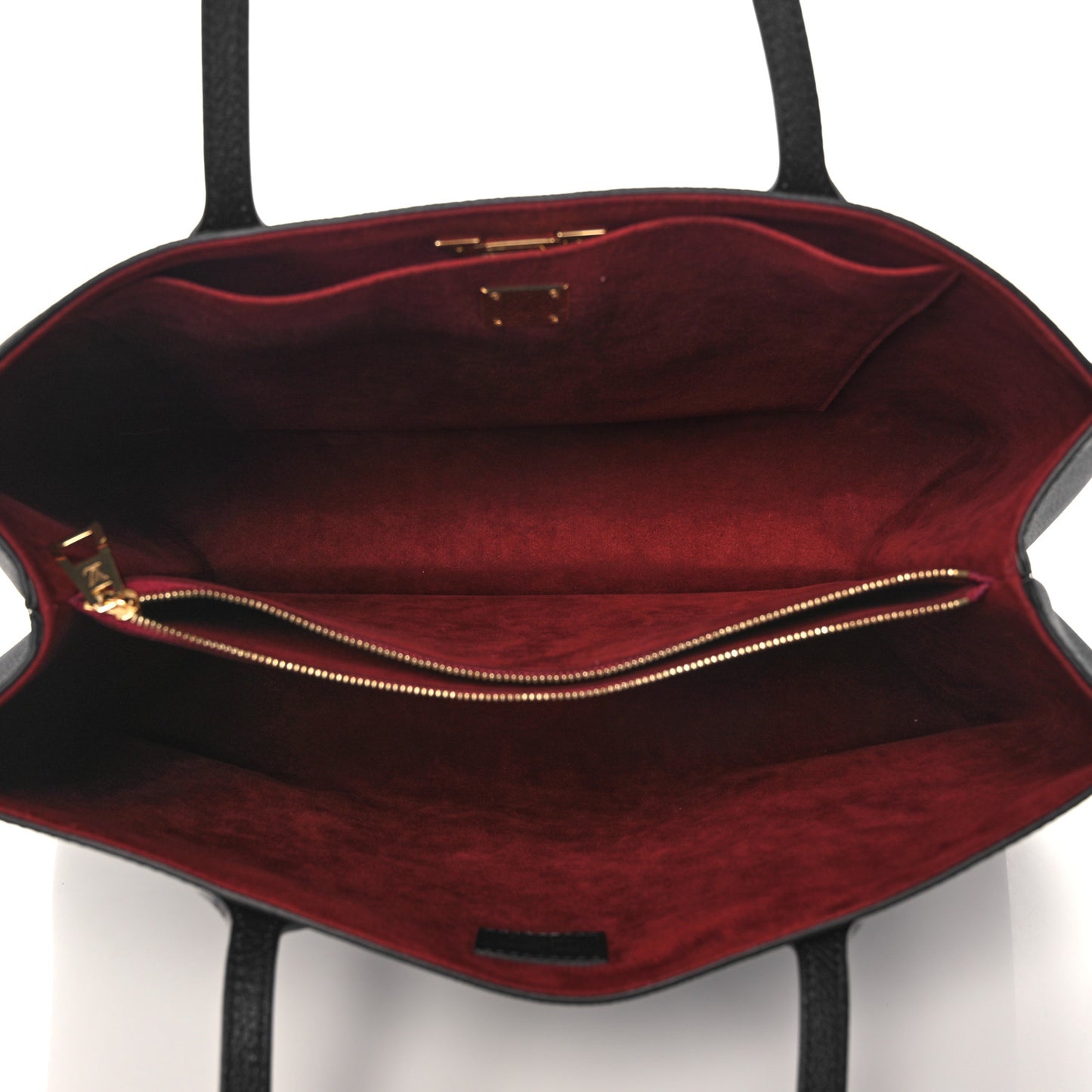 Grained Calfskin Lockme Shopper Black