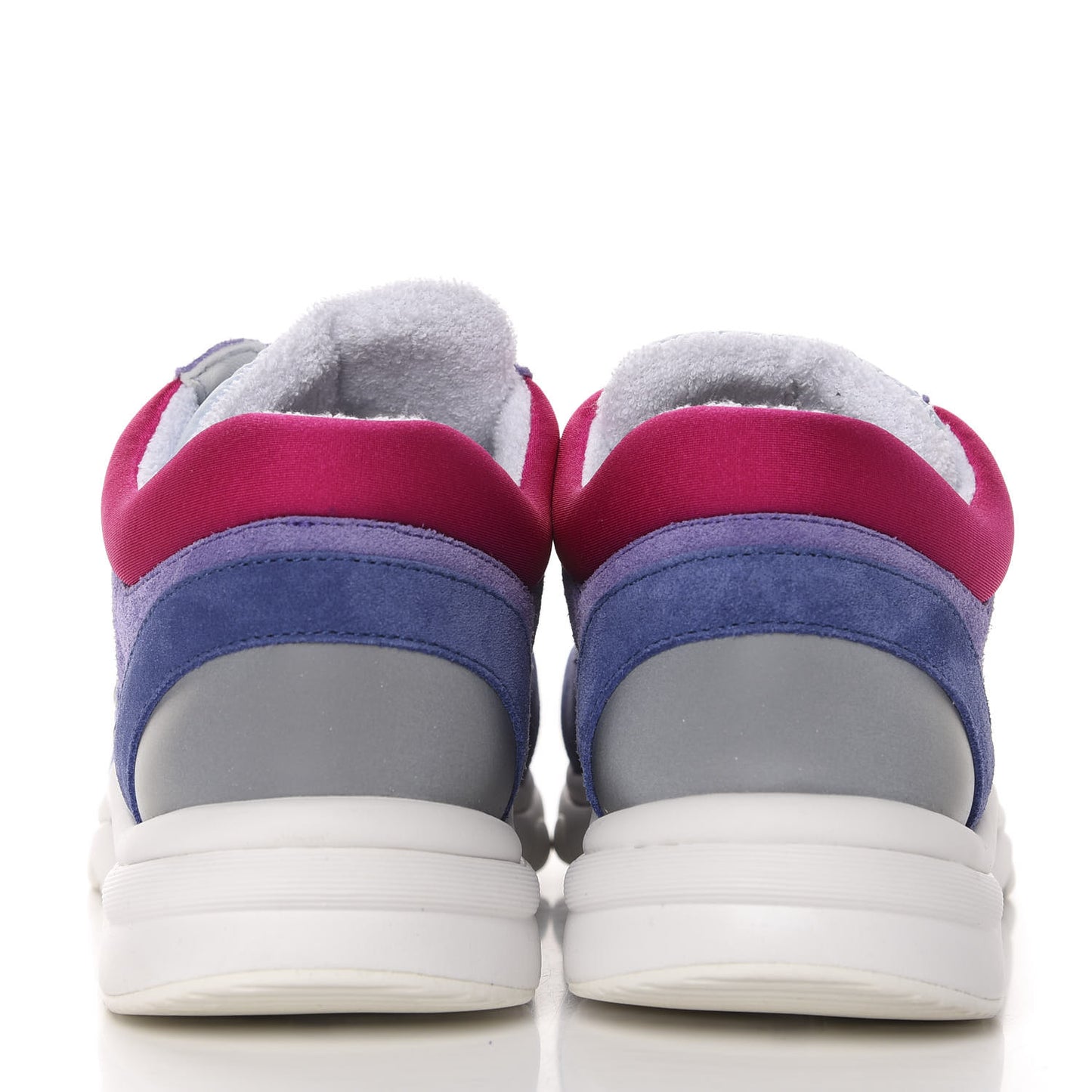 Nylon Calfskin Suede CC Womens Sneakers 39 Light Blue