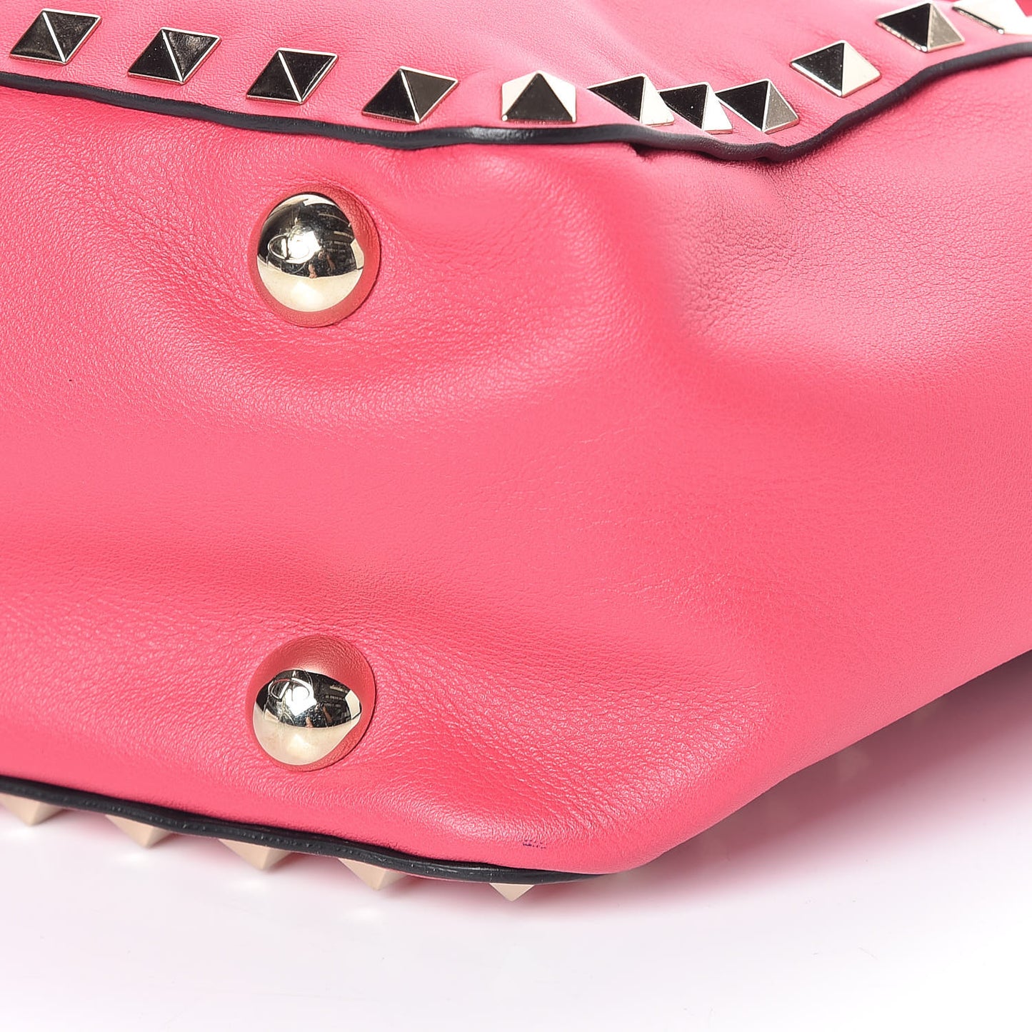 Vitello Mini Rockstud Tote Deep Rose