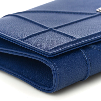 Christian Dior Grained Calfskin Diorama Croisiere Chain Wallet Blue 8 of 10