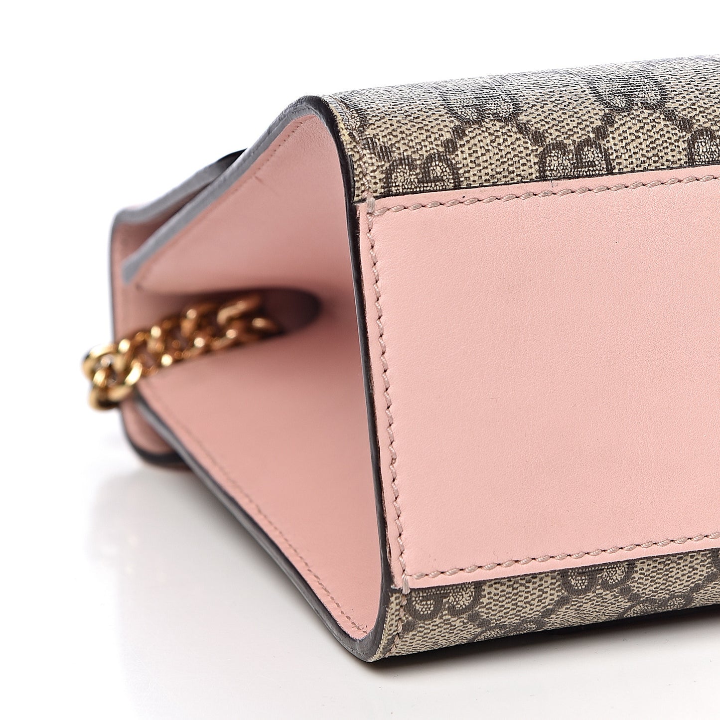 GG Supreme Monogram Calfskin Medium Padlock Shoulder Bag Beige Perfect Pink