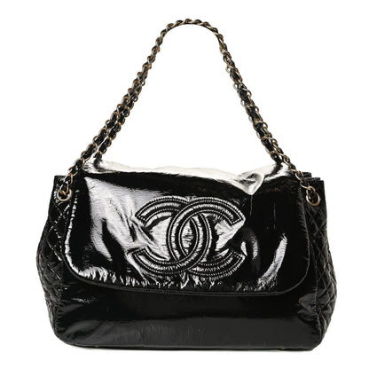 Chanel Vinyl XL Rock and Chain Flap Black 1 of 10