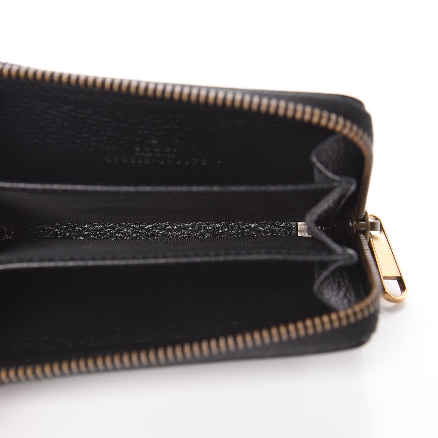 Gucci Calfskin Logo Zip Around Card Case Black 5 of 8