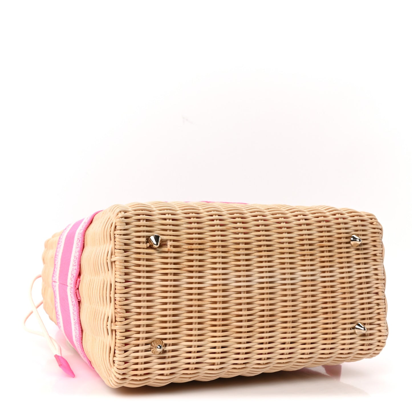 Wicker Oblique Medium Lady Dior Bag Fluorescent Pink