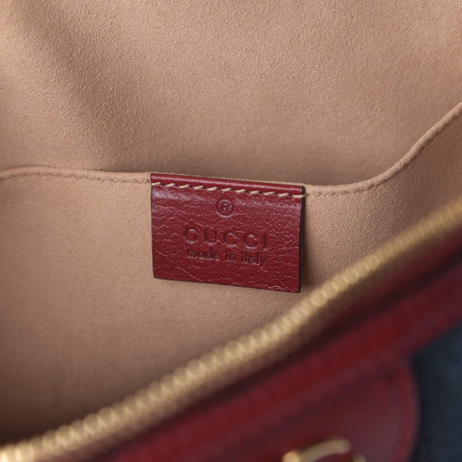 Gucci Suede Calfskin Web Small Ophidia Dome Shoulder Bag New Blue Romantic Cherry 7 of 9