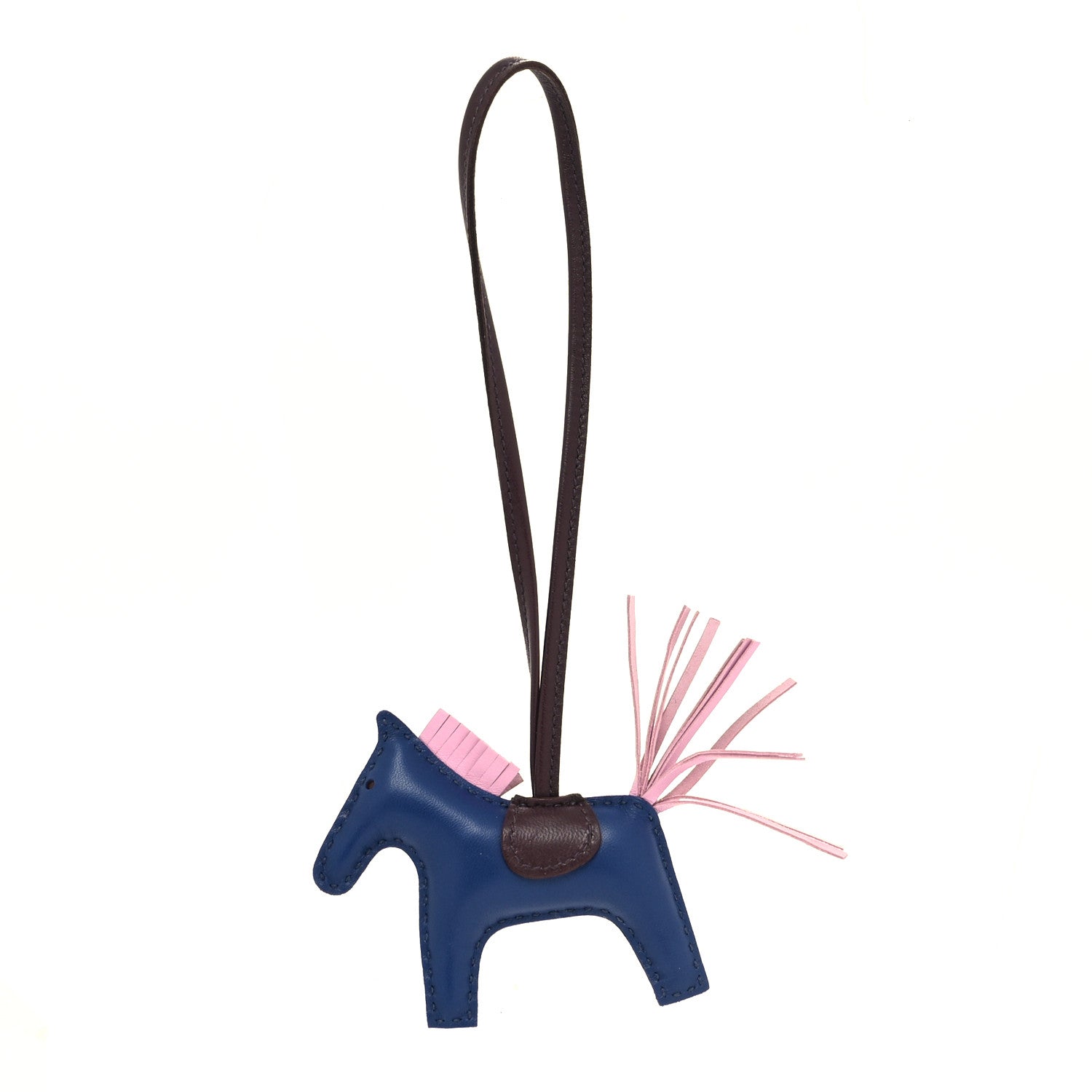 Hermes Milo Lambskin Grigri Rodeo Horse Bag Charm PM Rouge Sellier Mauve Sylvestre Bleu Saphir 1 of 3