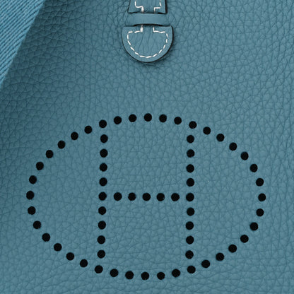 Hermes Taurillon Clemence Evelyne TPM New Blue Jean 8 of 11