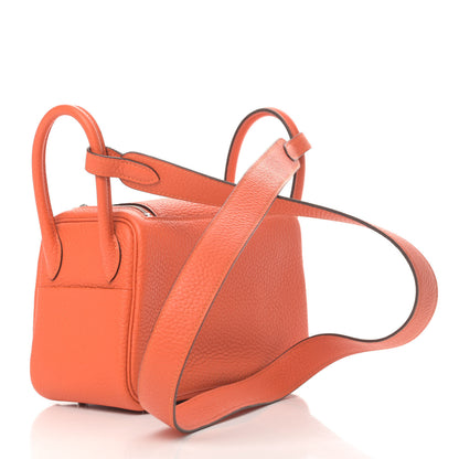 Hermes Taurillon Clemence Mini Lindy 20 Feu 2 of 4