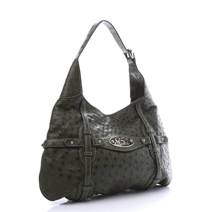 Gucci Ostrich Large Horsebit 85th Anniversary Hobo Green 2 of 12