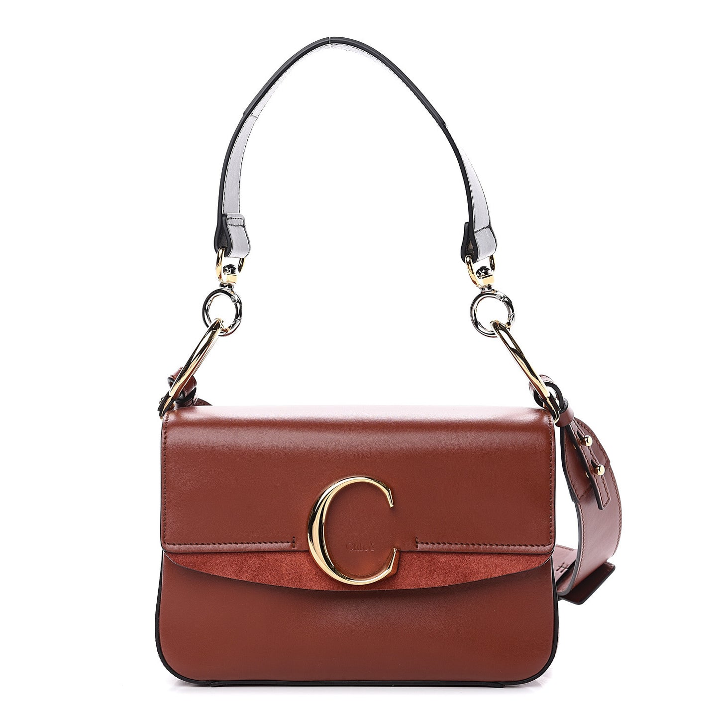 Calfskin Small C Double Carry Sepia Brown