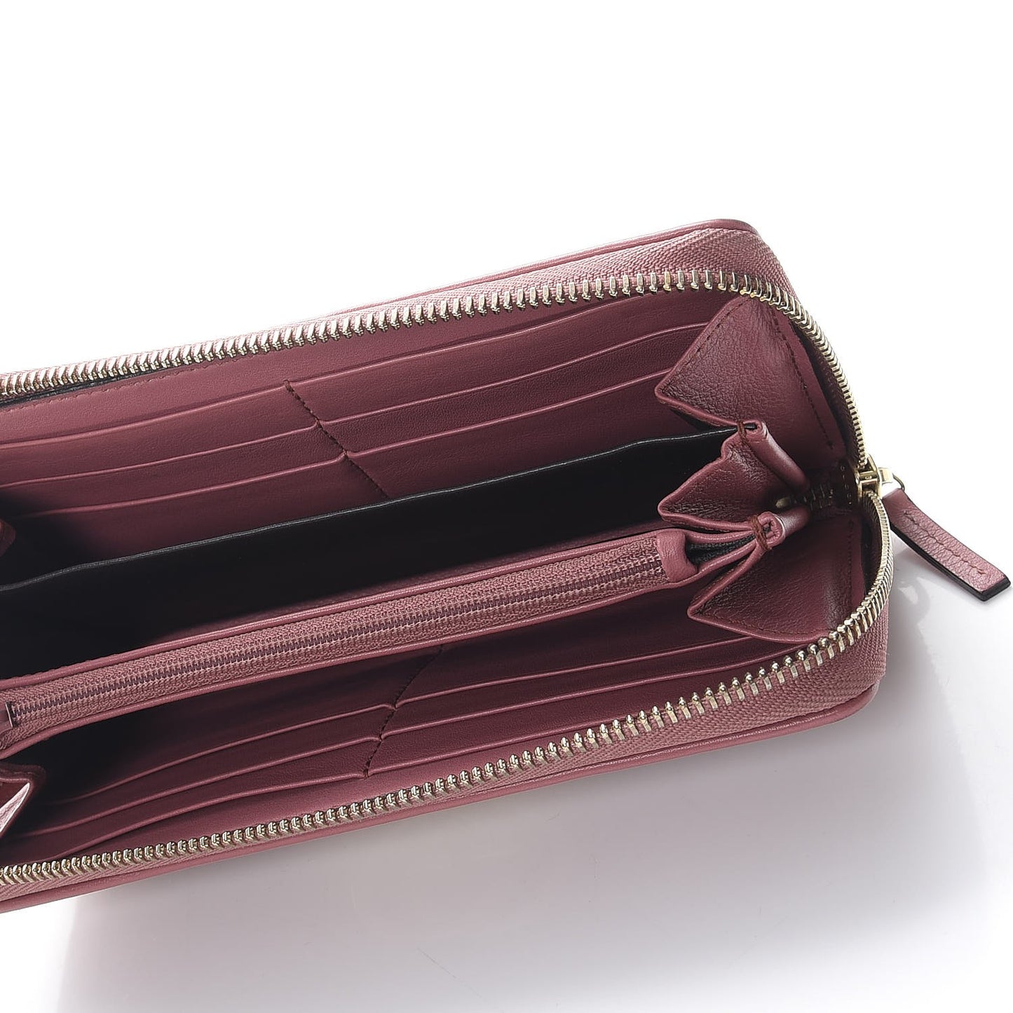 Monogram Margaux Calfskin Sukey Zip Around Wallet Beige Ebony Vintage Rose