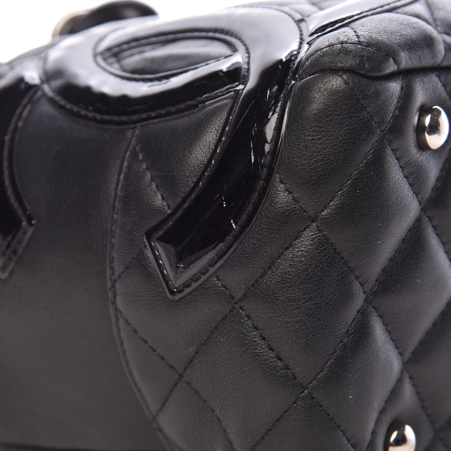 Calfskin Quilted Large Cambon Bowler Black