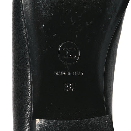 Chanel Lambskin Patent CC Cap Toe Ballerina Flats 36 Black 7 of 10