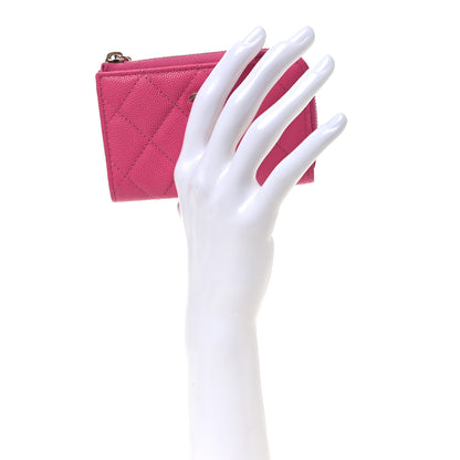 Chanel Caviar Quilted Zipped Key Holder Case Pink 2 of 8