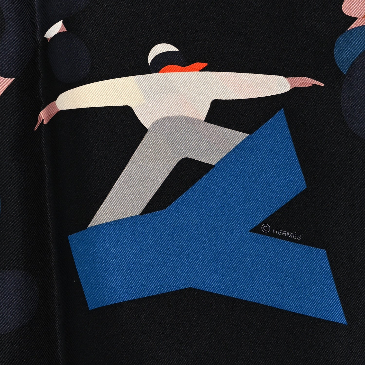 Hermes Silk Hommage A Gene Kelly Scarf 70 Black Multicolore 4 of 4