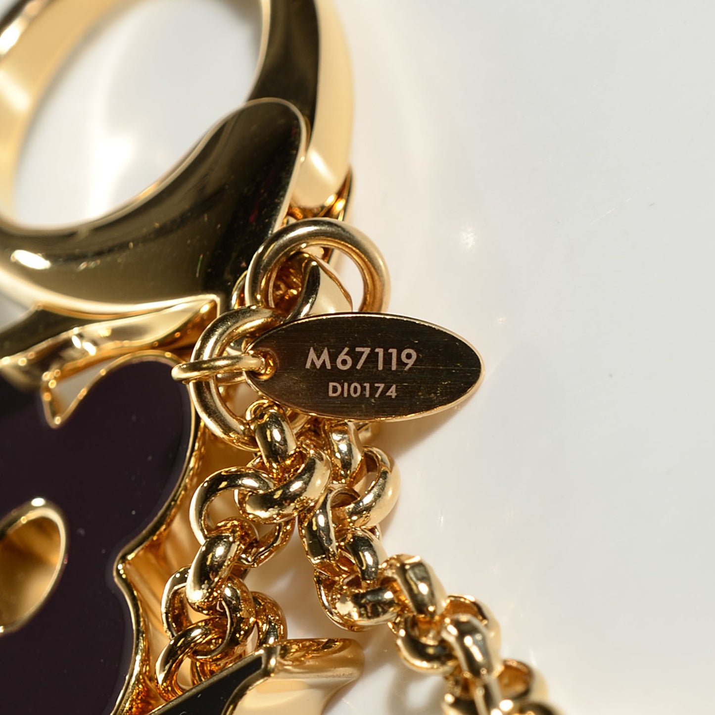Fleur De Monogram Bag Charm Dore