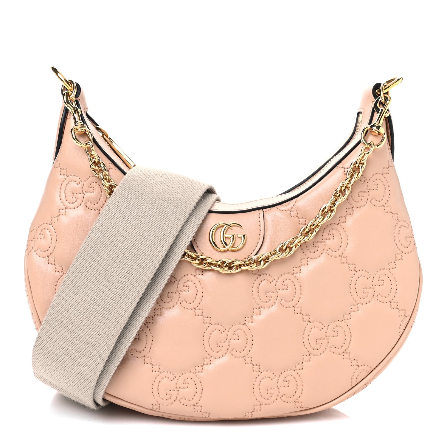 Gucci Calfskin GG Matelasse Small Hobo Shoulder Bag Perfect Pink Natural 1 of 10
