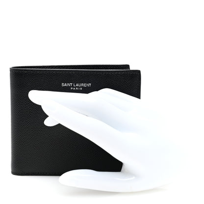 Saint Laurent Grain De Poudre Paris East West Wallet Black 2 of 6