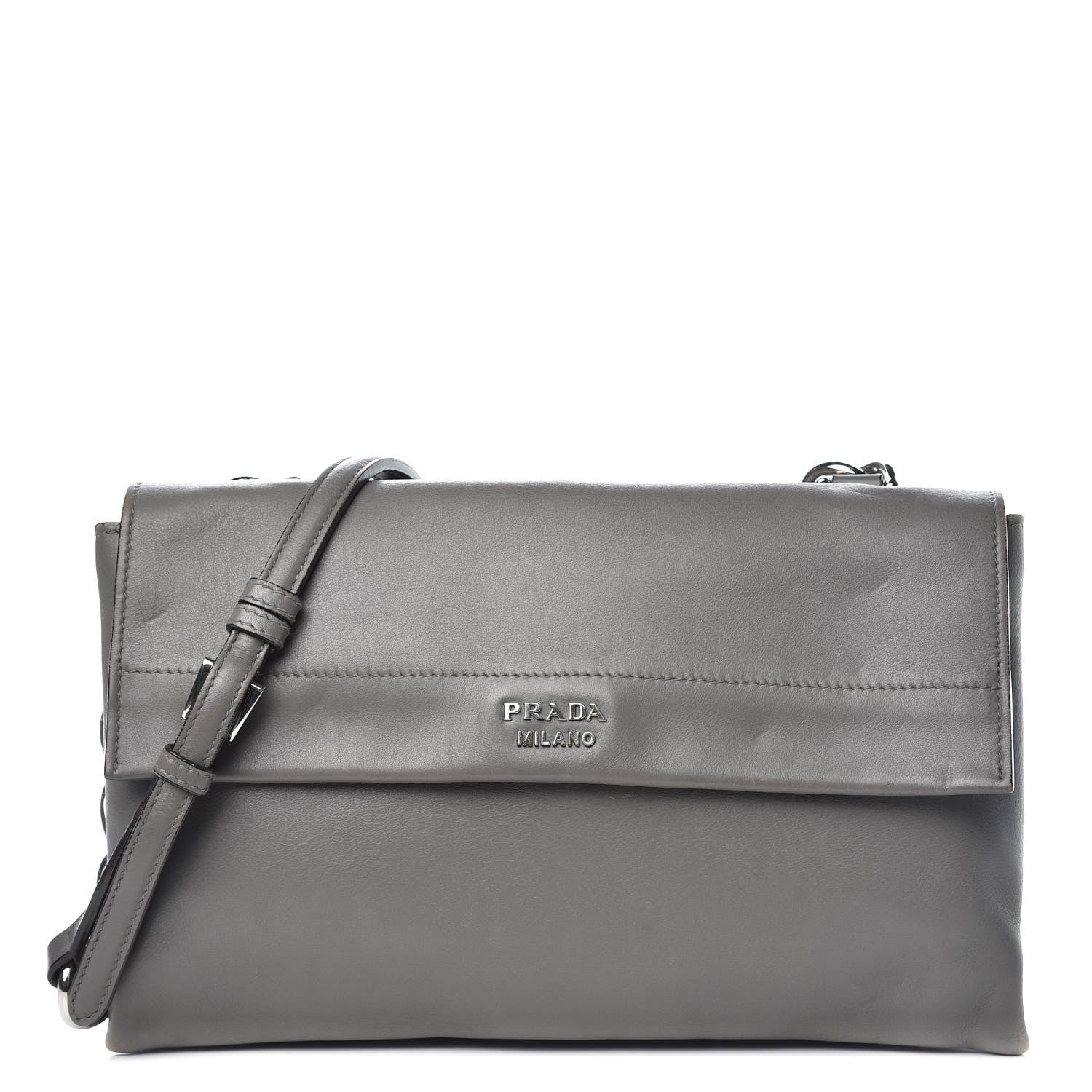 Prada Vitello Soft Chain Horizontal Shoulder Bag Marmo Cannela 1 of 16