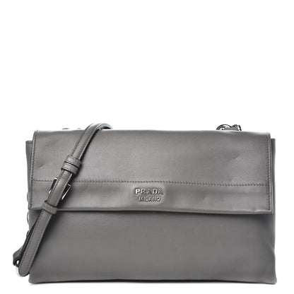 Prada Vitello Soft Chain Horizontal Shoulder Bag Marmo Cannela 1 of 16