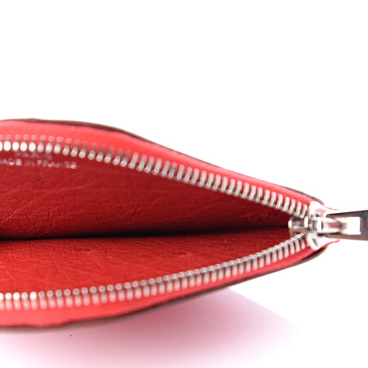 Hermes Ostrich Tutti Frutti Strawberry Coin Purse Charm Rouge Vif Canopee 3 of 7