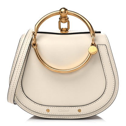 Chloe Calfskin Suede Small Nile Bracelet Bag Off White 1 of 8