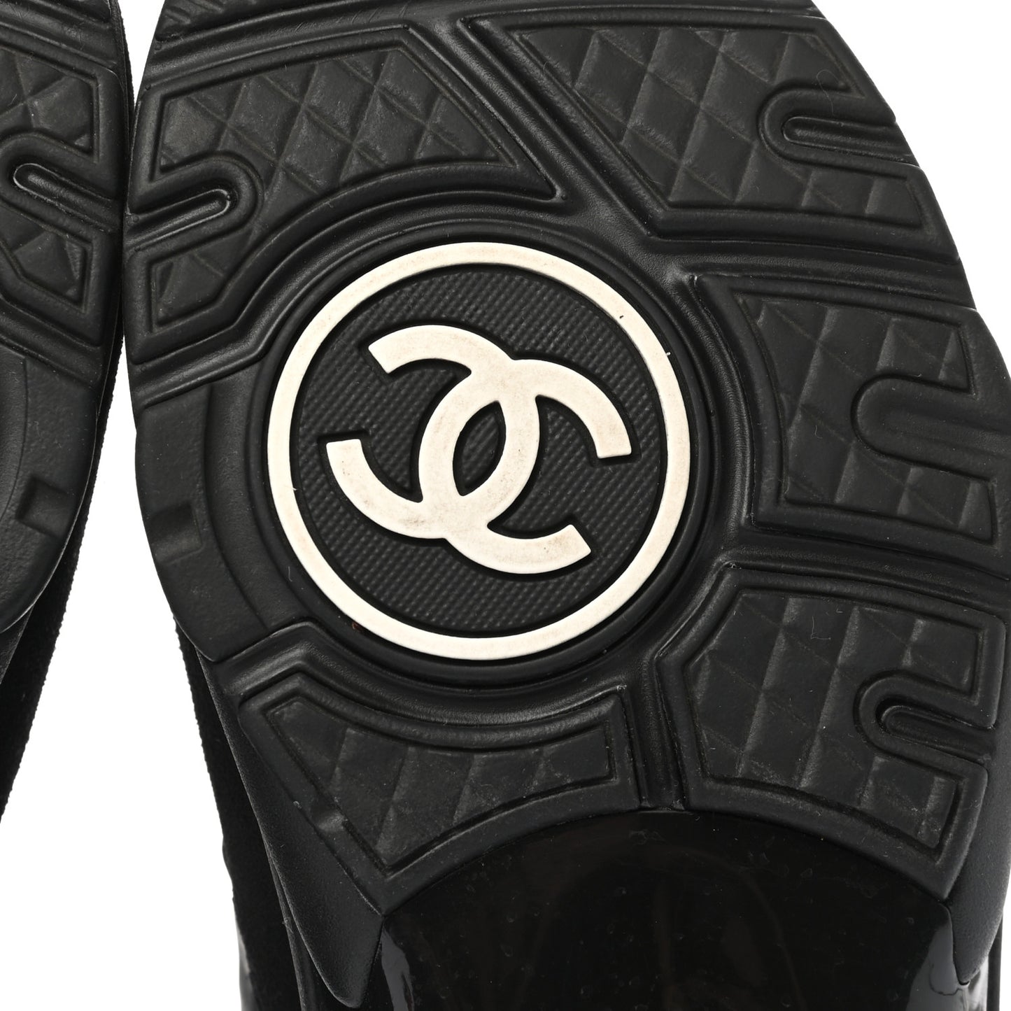 Fabric Calfskin Suede CC Sneakers 36.5 Black