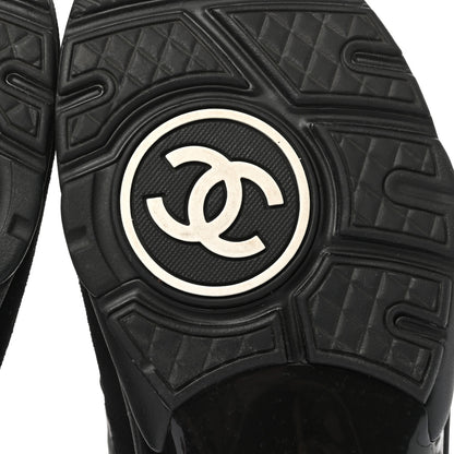 Chanel Fabric Calfskin Suede CC Sneakers 36.5 Black 6 of 9