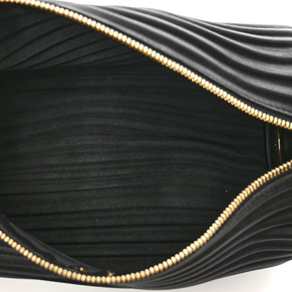 Loewe Lambskin Pleated Bracelet Pouch Shoulder Bag Black 6 of 9