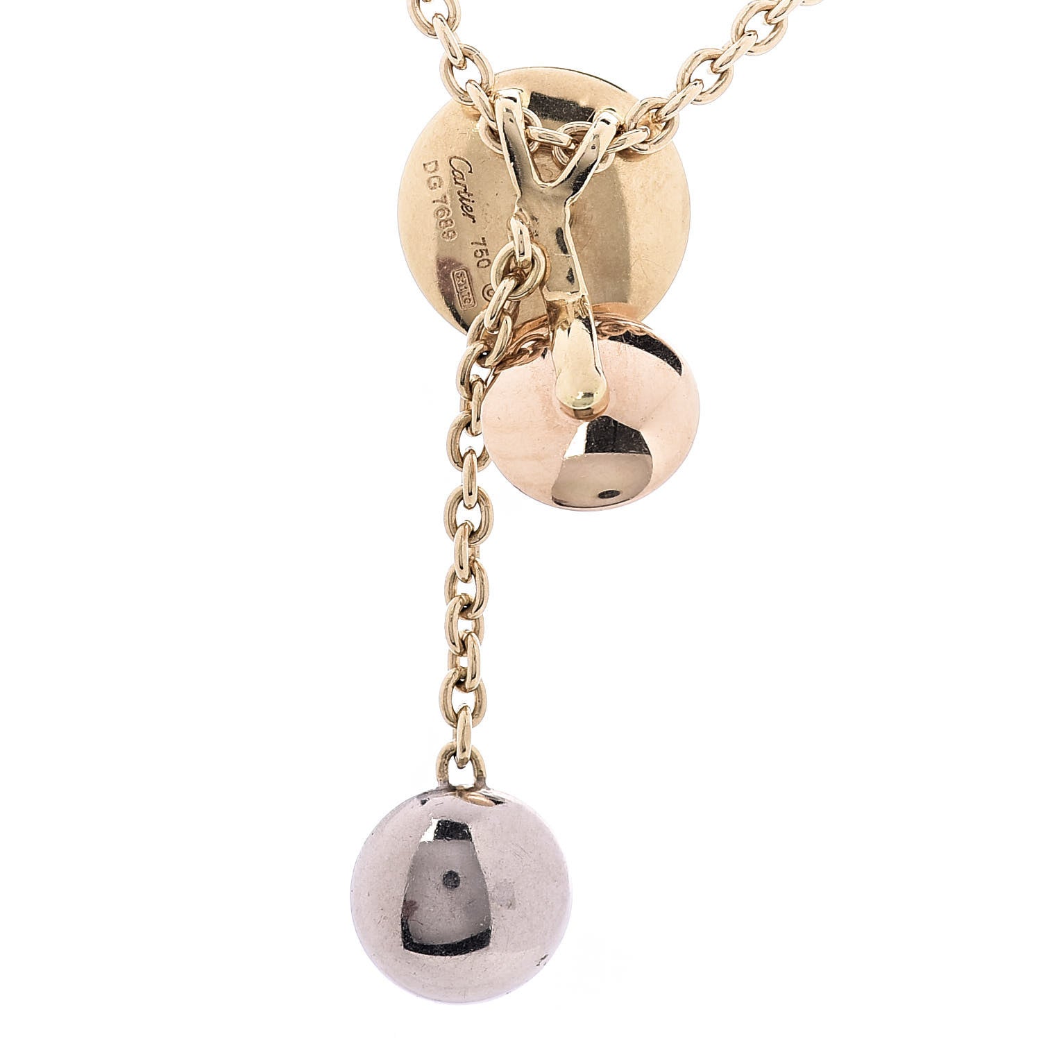 Cartier 18K Pink Yellow White Gold Sweet Trinity Drop Necklace 5 of 6