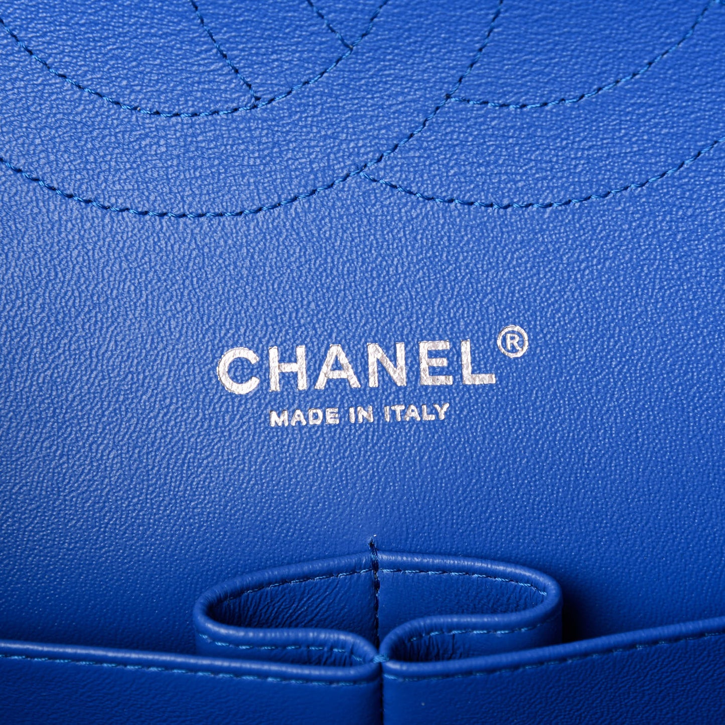 Lambskin Quilted Jumbo Double Flap Blue