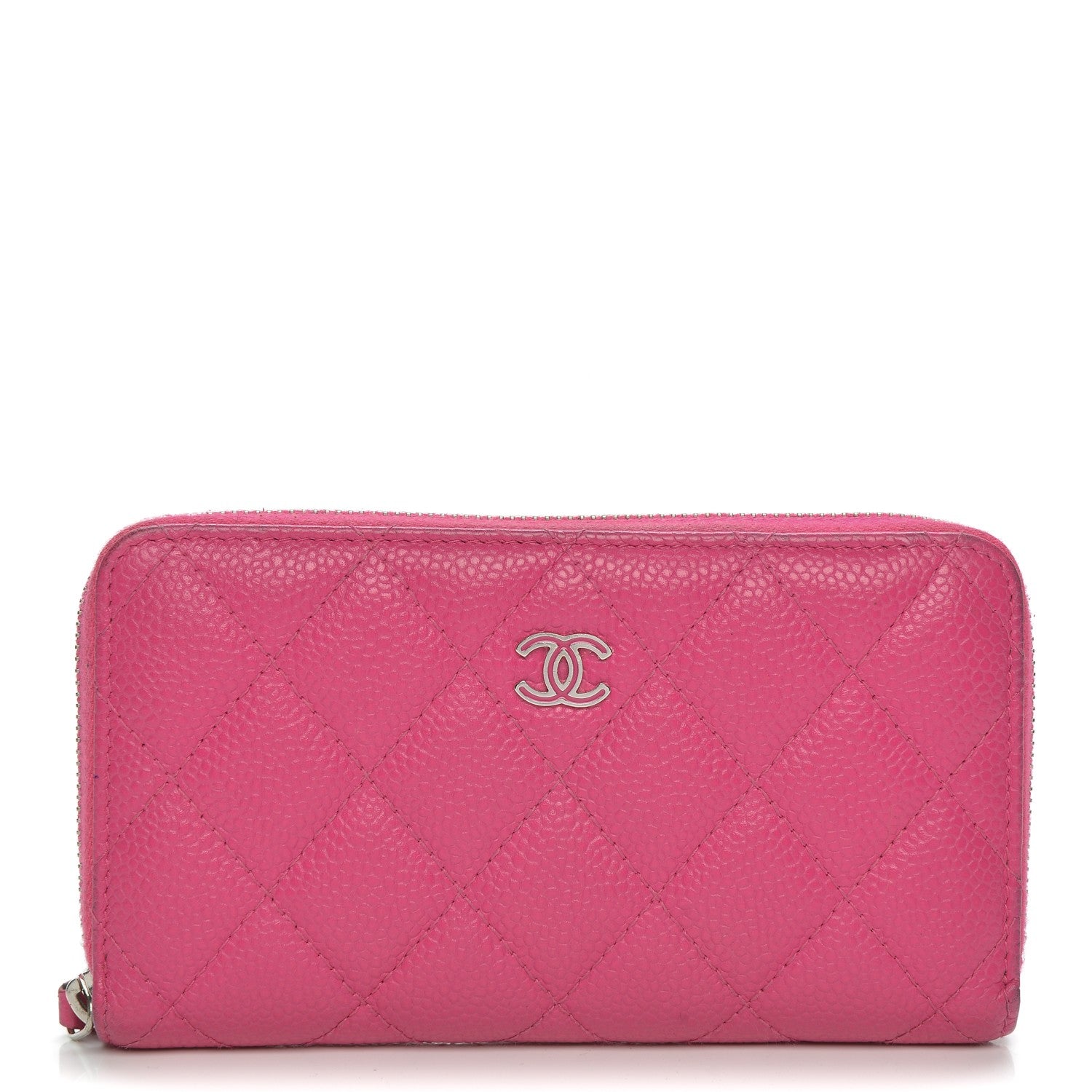 Chanel Caviar Quilted Small Zip Around Wallet Pink 1 of 11